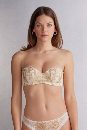 Sujetador Intimissimi Golden Hour Gioia Bandeau Mujer Amarillos Claro Blancos | MYZX-26789