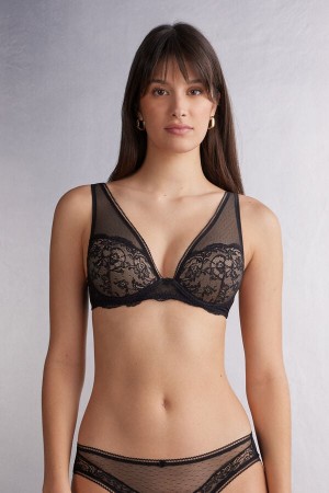 Sujetador Intimissimi Lace Never Gets Old Elena Balconette Mujer Negros | OVJS-72301