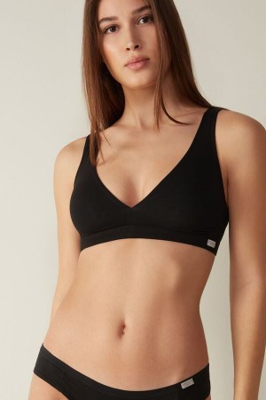 Sujetador Intimissimi Lara Cotton Triangle Mujer Negros | AVPR-56217