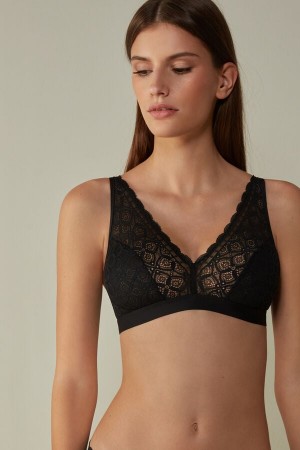 Sujetador Intimissimi Lara Triangle Lace Mujer Negros | VJPF-13746