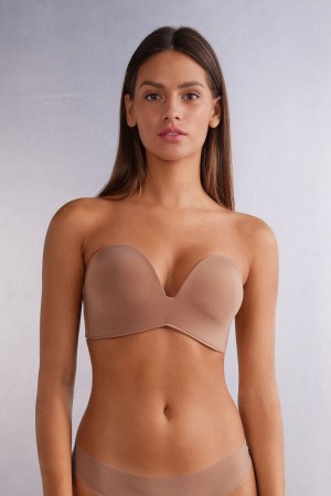 Sujetador Intimissimi Laura Bandeau Ultralight Microfiber Mujer Beige | PGBA-82360