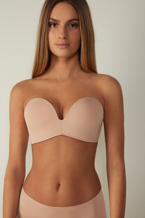 Sujetador Intimissimi Laura Microfiber Bandeau Mujer Naranjas Beige | QVPZ-15703