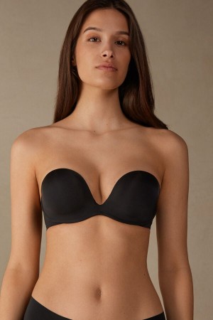 Sujetador Intimissimi Monica Bandeau Ultralight Microfiber Mujer Negros | EGTV-35687