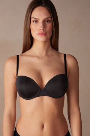 Sujetador Intimissimi Multi-Functional Anna Balconette Ultralight Microfiber Mujer Negros | FIMC-85697