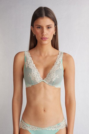 Sujetador Intimissimi Pretty Flowers Elena Balconette Mujer Verdes Blancos | JBHS-59714