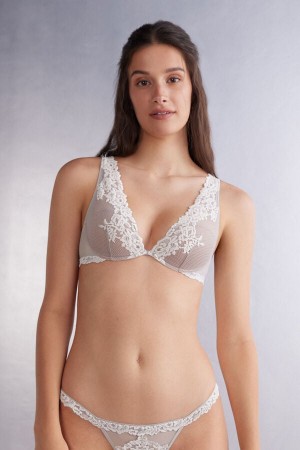 Sujetador Intimissimi Pretty Flowers Elena Balconette Mujer Grises | QDCF-76802