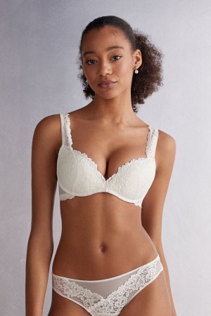 Sujetador Intimissimi Pretty Flowers Gioia Super Push-Up Mujer Blancos | FGEL-30264