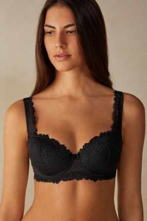 Sujetador Intimissimi Pretty Flowers Sofia Balconette Mujer Negros | BRAX-72435