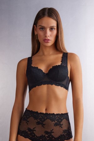 Sujetador Intimissimi Pretty Flowers Sofia Balconette Mujer Negros | QRCL-52367