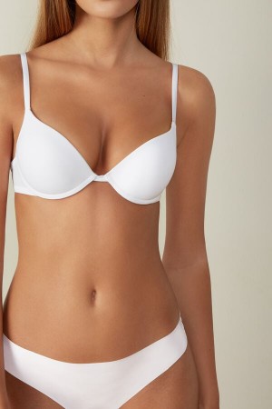 Sujetador Intimissimi Simona Microfiber Super Push-Up Mujer Blancos | WLME-74051