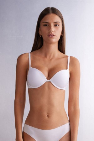 Sujetador Intimissimi Simona Super Push-Up Ultralight Microfiber Mujer Blancos | EDHF-14708