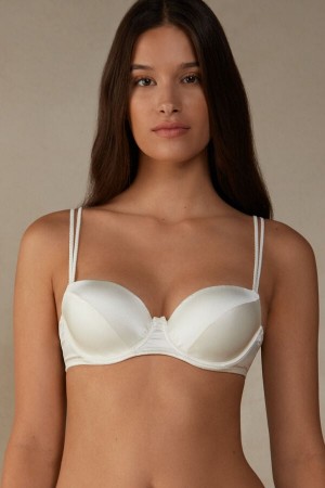 Sujetador Intimissimi Sofia Natural Lift Balconette Silk Mujer Blancos | IHJW-57230