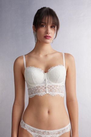 Sujetador Intimissimi The Most Romantic Season Sofia Bustier Balconette Mujer Blancos | RLPO-18439