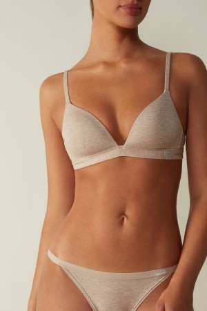 Sujetador Intimissimi Tiziana Triangle Cotton Mujer Beige | UMLK-28697