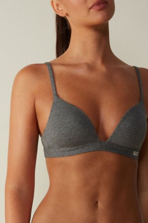 Sujetador Intimissimi Tiziana Triangle Cotton Mujer Grises | OEDU-38197