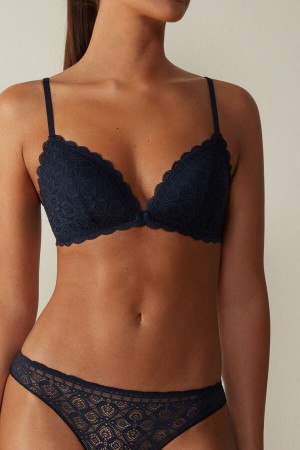 Sujetador Intimissimi Tiziana Triangle Lace Mujer Azules | TPWM-39651