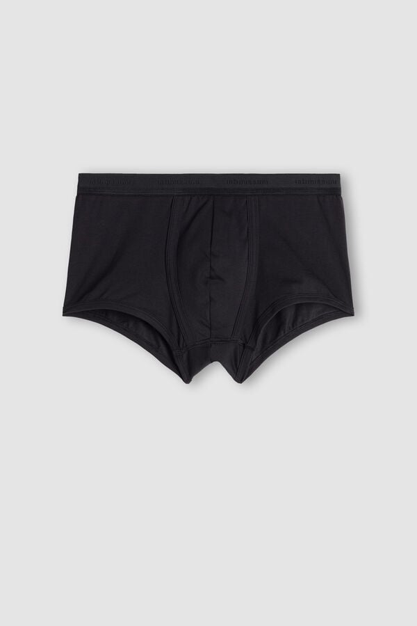 Boxer Intimissimi Superior Cotton With Logo Hombre Negros Negros | TGSR-98741