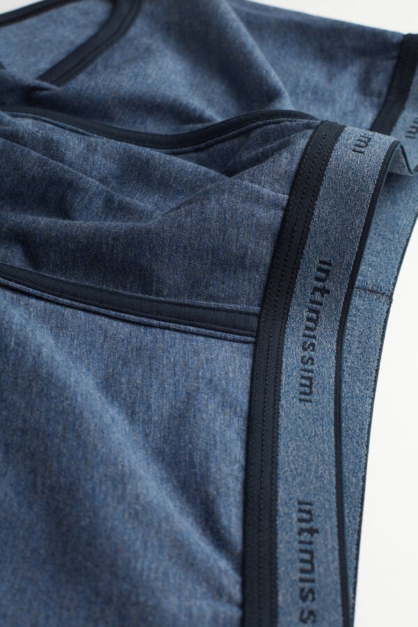 Boxer Intimissimi Superior Cotton With Logo Hombre Azules Azules | NKGX-17836