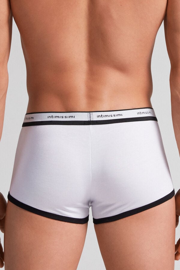 Boxer Intimissimi Superior Cotton With Logo Hombre Blancos Negros | IENV-43921