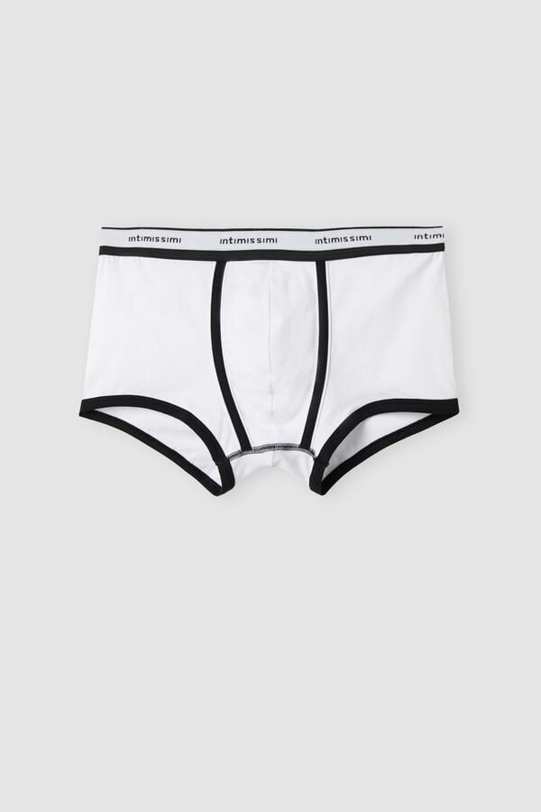 Boxer Intimissimi Superior Cotton With Logo Hombre Blancos Negros | IENV-43921