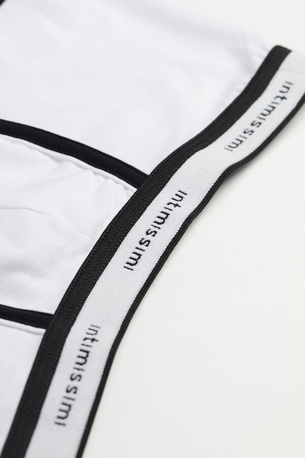 Boxer Intimissimi Superior Cotton With Logo Hombre Blancos Negros | IENV-43921