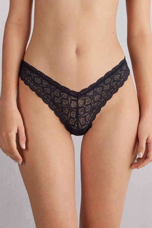 Bragas Intimissimi 80s-Style Lacezilian Mujer Negros | ELVC-16572