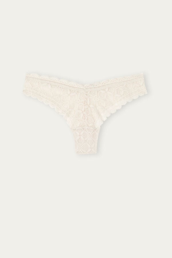 Bragas Intimissimi 80s-Style Lacezilian Mujer Creme Rosas | MKSV-32984