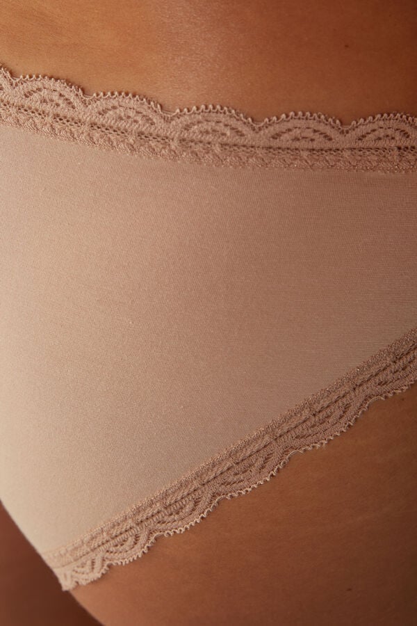 Bragas Intimissimi Cotton And Lace Mujer Naranjas Beige | OFUB-48573