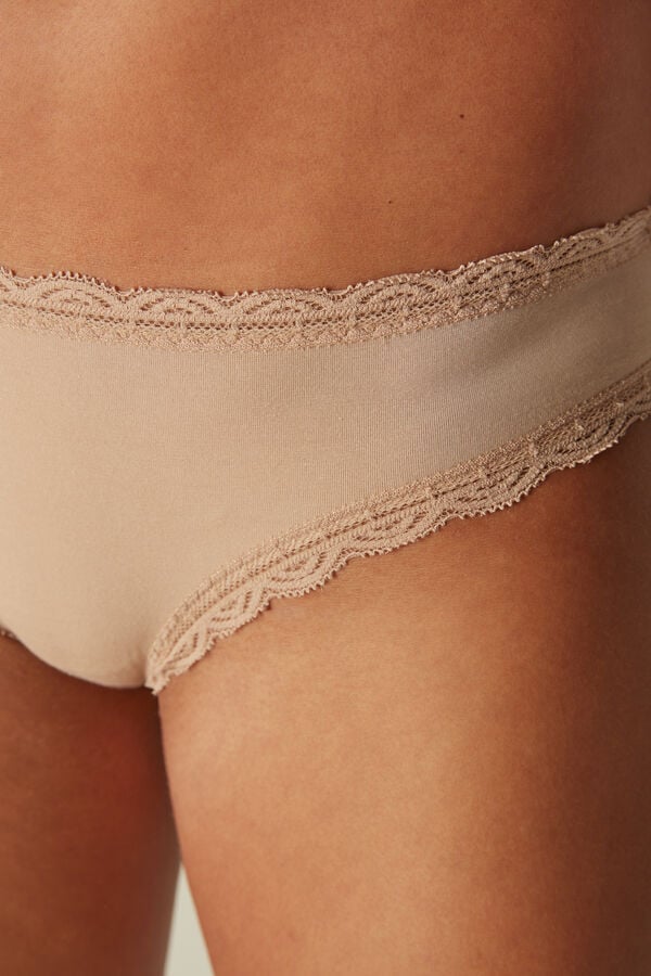 Bragas Intimissimi Cotton And Lace Mujer Naranjas Beige | OFUB-48573