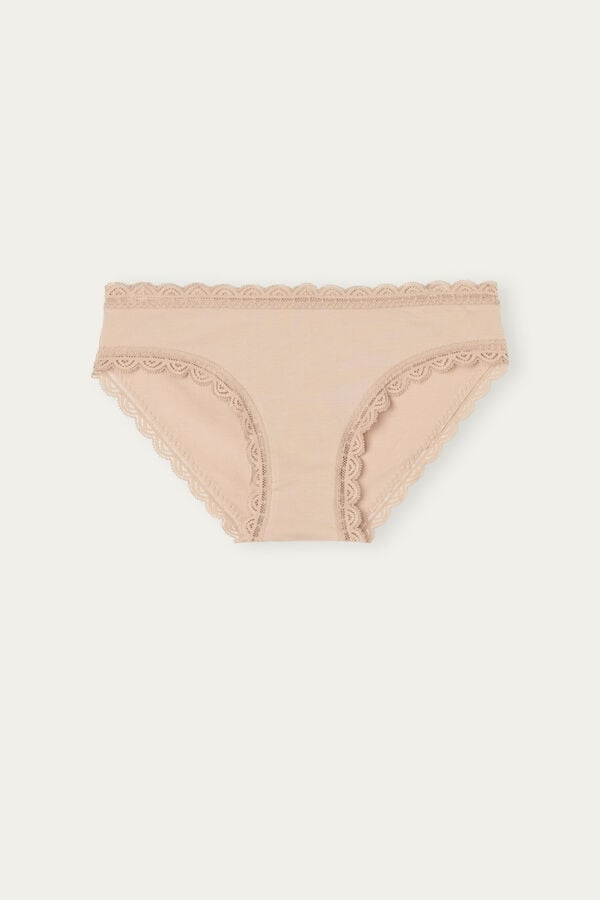 Bragas Intimissimi Cotton And Lace Mujer Naranjas Beige | OFUB-48573