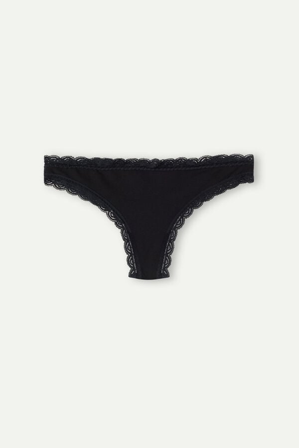 Bragas Intimissimi Cotton And Lacezilian Mujer Negros | CWSH-03271