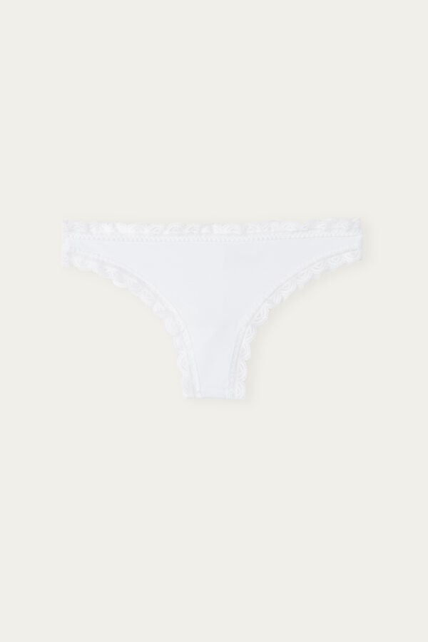 Bragas Intimissimi Cotton And Lacezilian Mujer Blancos | YHXW-23159