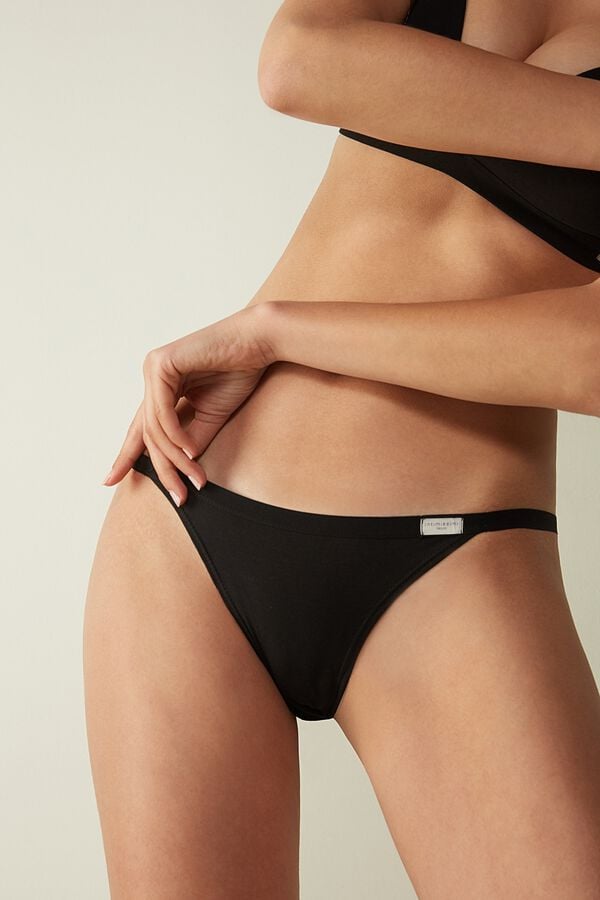 Bragas Intimissimi Cotton String Mujer Negros | BQLE-30897