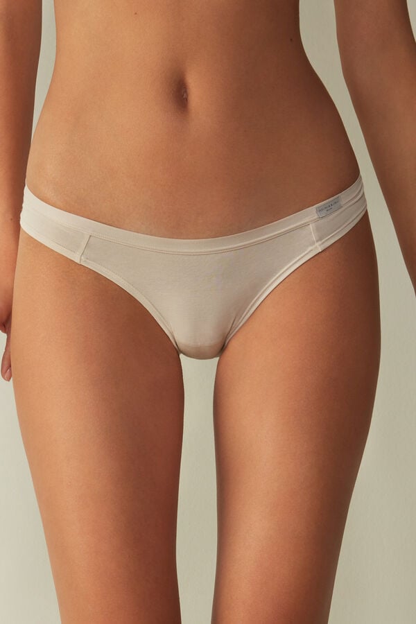 Bragas Intimissimi Cottonzilian Mujer Creme Rosas | JKEB-53408