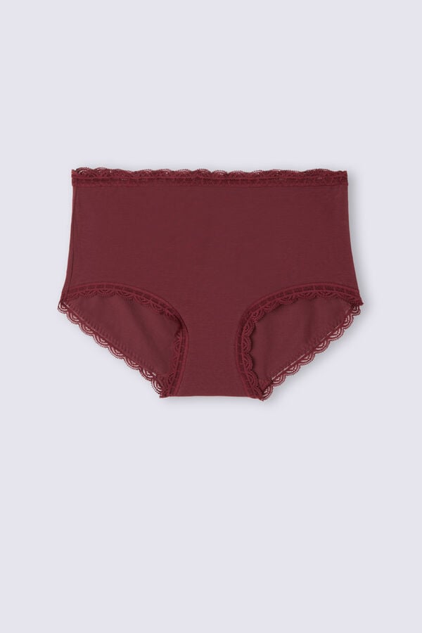 Bragas Intimissimi High Rise Cotton And Lace Hipsters Mujer Rojos | VBLQ-42917