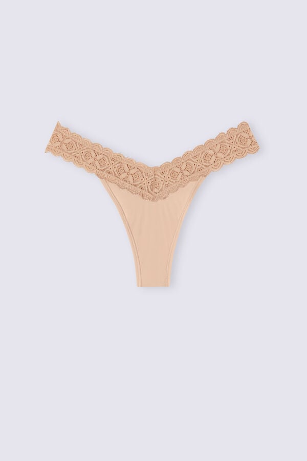 Bragas Intimissimi Lace And Microfiber ‘80s Stylezilian Mujer Naranjas Beige | LJWK-09835