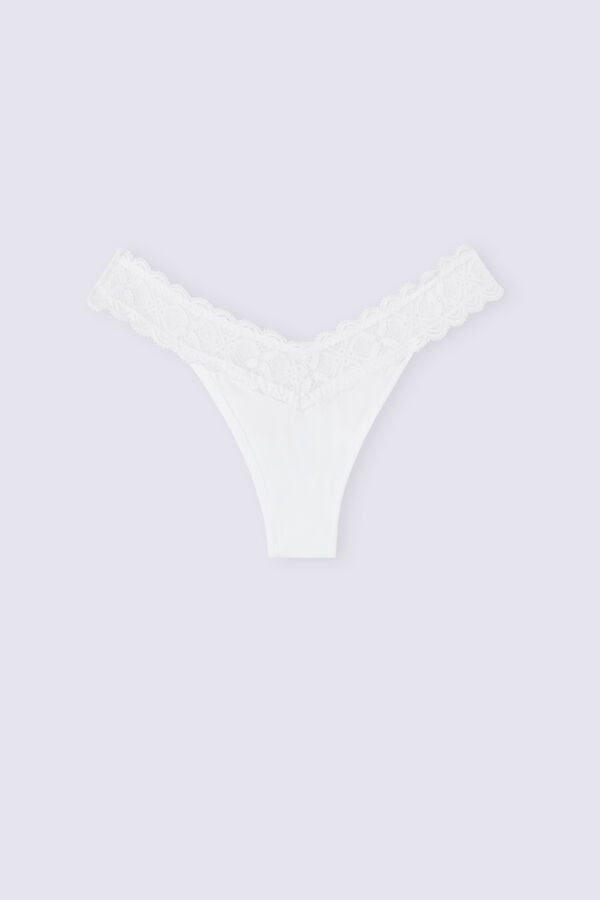 Bragas Intimissimi Lace And Microfiber ‘80s Stylezilian Mujer Blancos | PHQB-13729