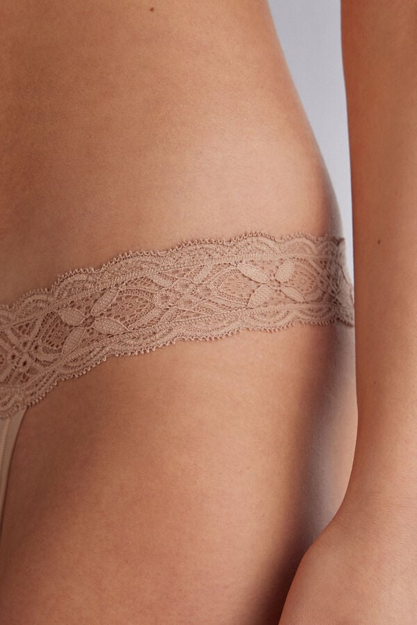 Bragas Intimissimi Lace And Microfiber Modifiedzilian Mujer Naranjas Beige | QAZS-46935