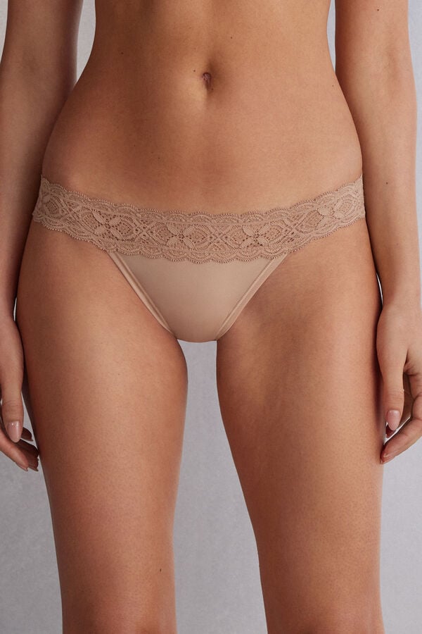 Bragas Intimissimi Lace And Microfiber Modifiedzilian Mujer Naranjas Beige | QAZS-46935