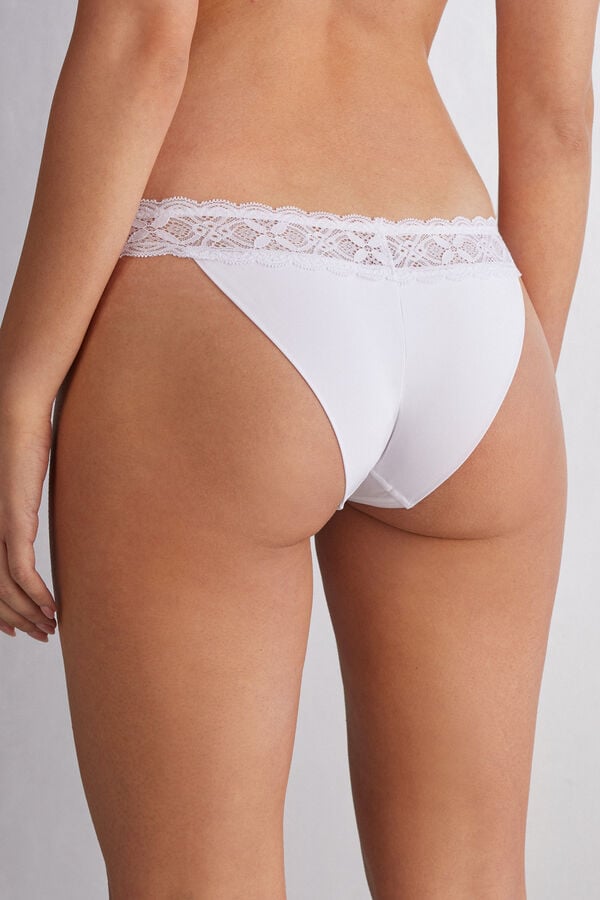 Bragas Intimissimi Lace And Microfiber Modifiedzilian Mujer Blancos | DTJF-12790