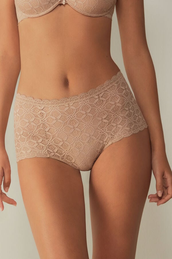 Bragas Intimissimi Lace High Waist Hipster Mujer Naranjas Beige | IWVC-04731