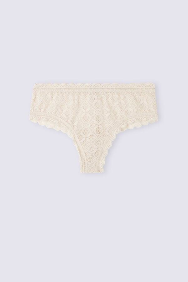 Bragas Intimissimi Lace Hipsterzilian Mujer Creme Rosas | KZEI-52893