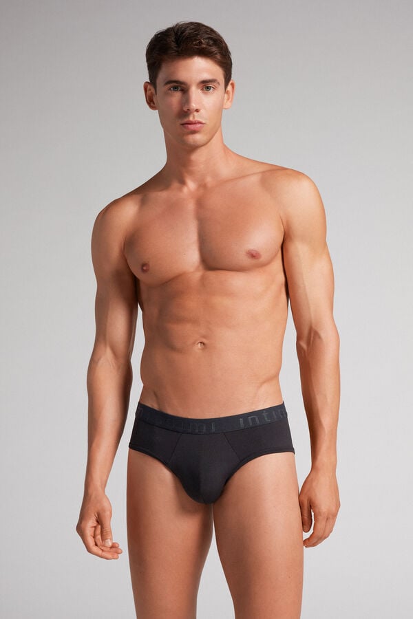 Bragas Intimissimi Microfiber Logo Detail Hombre Negros | AVMK-03981