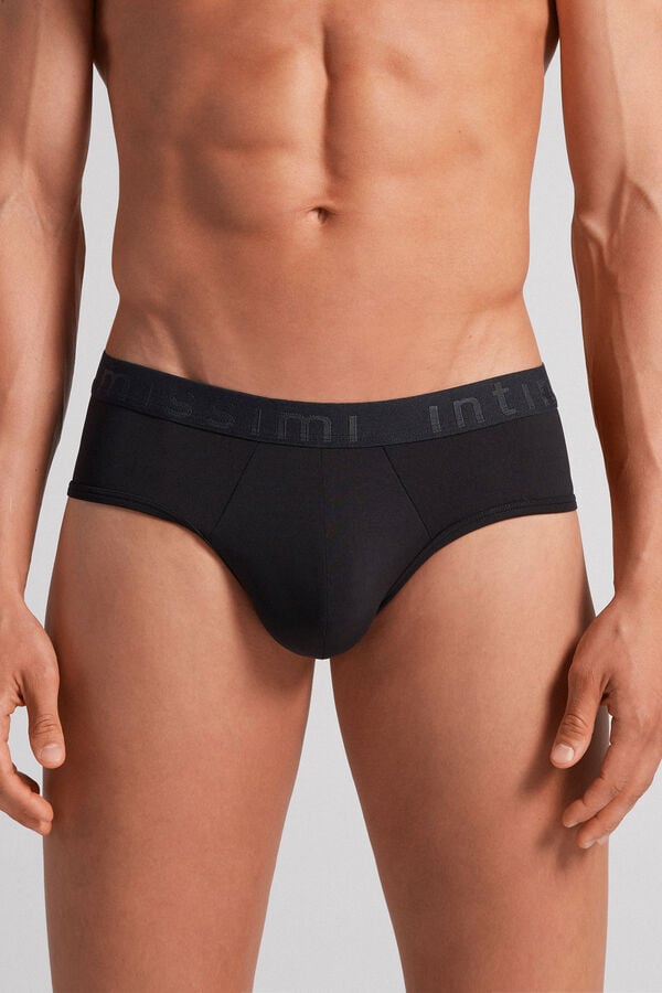 Bragas Intimissimi Microfiber Logo Detail Hombre Negros | AVMK-03981