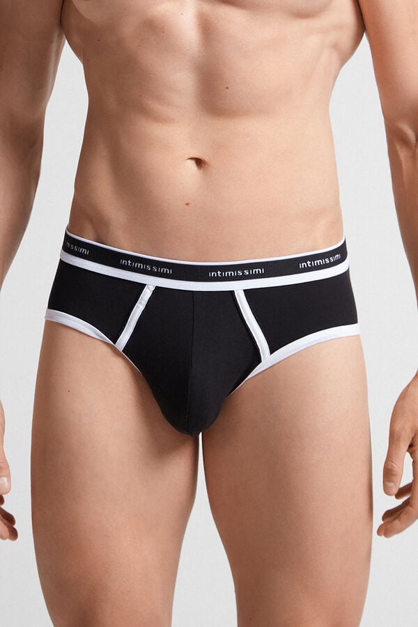 Bragas Intimissimi Natural Fresh Cotton Logo Hombre Negros | QCXR-86514