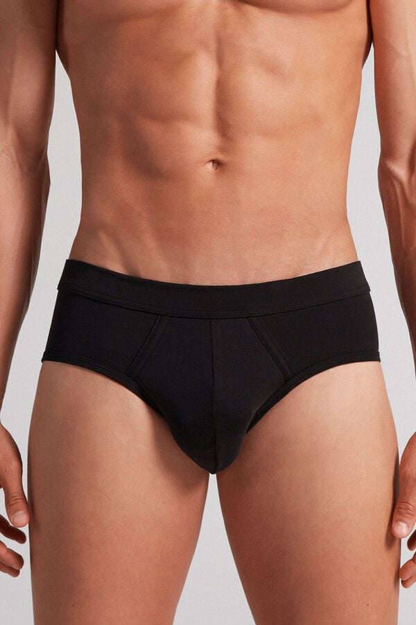 Bragas Intimissimi Natural Fresh Cotton Hombre Negros | BDIH-47203