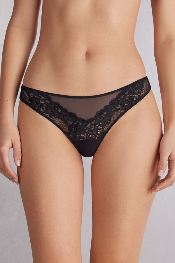 Bragas Intimissimi Pretty Flowerszilian Mujer Negros | PKGN-41057