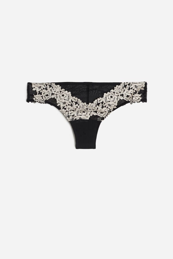 Bragas Intimissimi Pretty Flowerszilian Mujer Negros Blancos | PLBW-14376