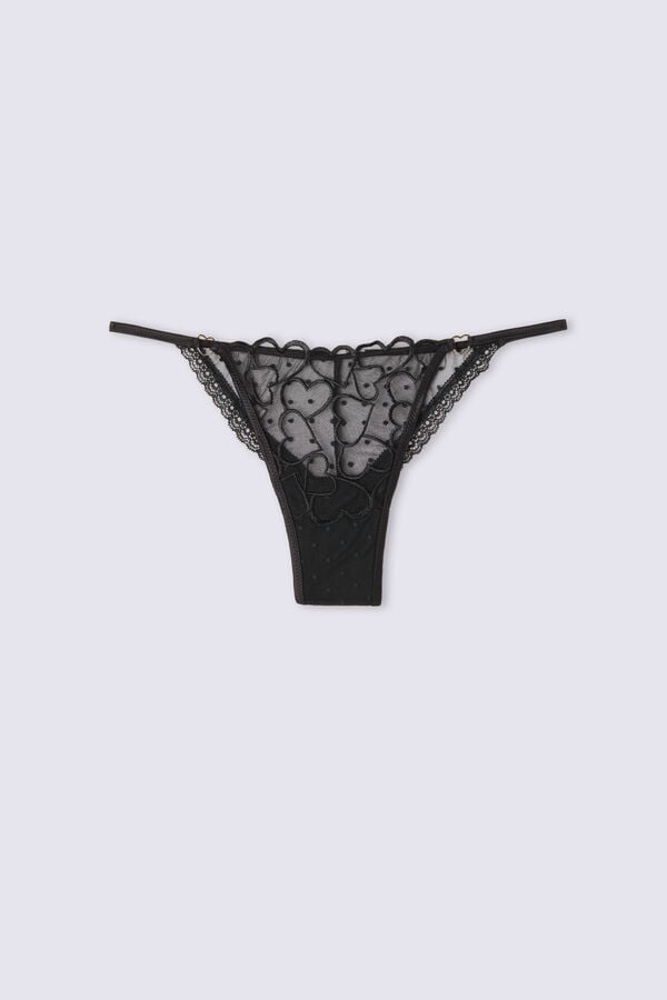 Bragas Intimissimi Queen Of Hearts Stringzilian Mujer Negros | HIKL-05831