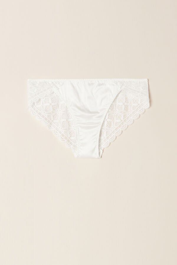 Bragas Intimissimi Silk And Lace Mujer Blancos | GHVJ-95406